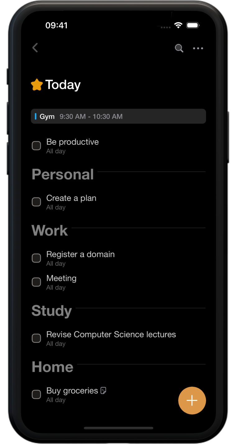 Tasks page